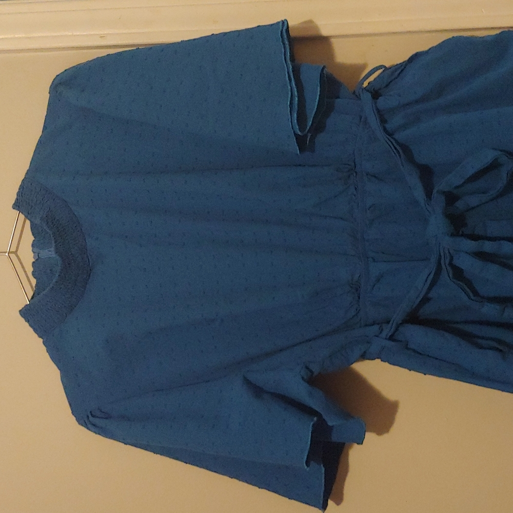 Shein Curve Blue hi neck jumpsuit
